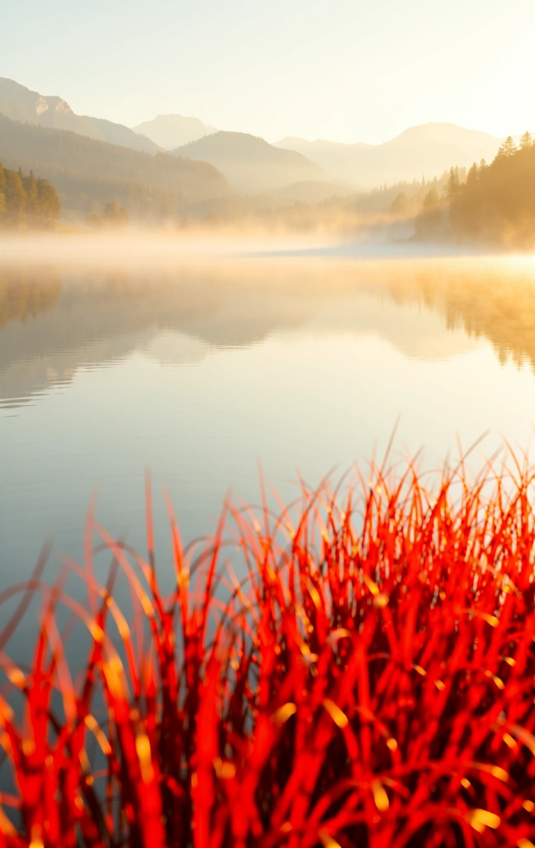 Ruhige morgendliche Naturatmosphäre